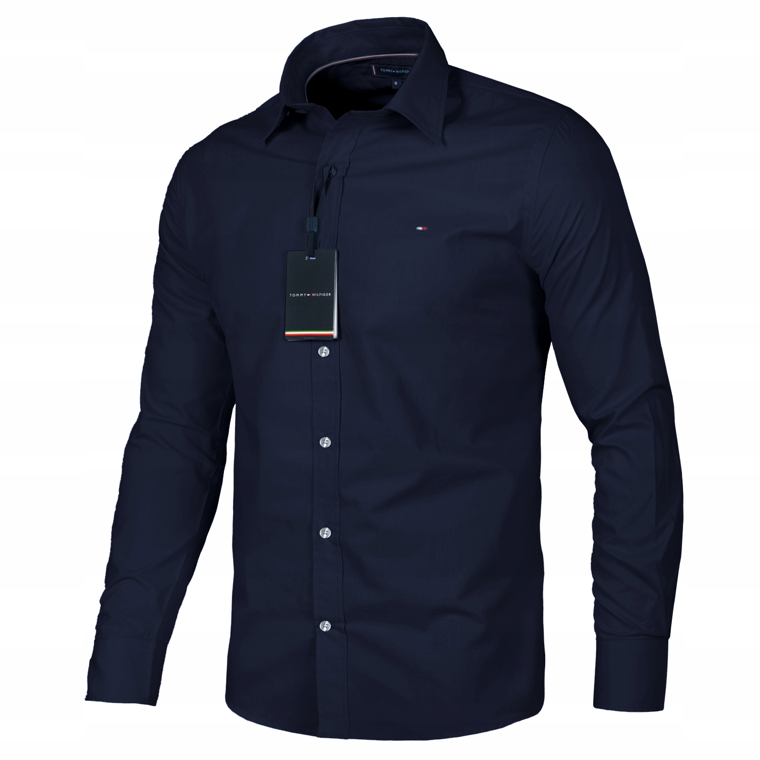 Koszula męska Tommy Hilfiger FLEX POPLIN KENT COLLAR SF SHIRT GRANATOWA M