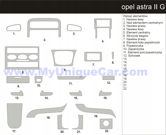 OPEL ASTRA G OKLEINA KOKPITU OKLEINY PANEL CARBON Producent inny
