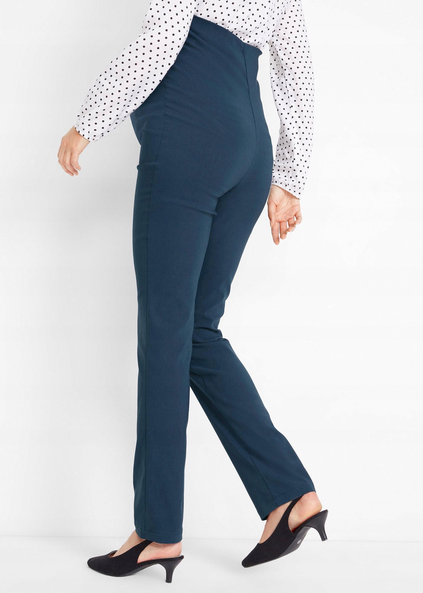 A1S206 34 Bonprix gui CIĄŻOWE ELASTYCZNE SPODNIE Kolor niebieski