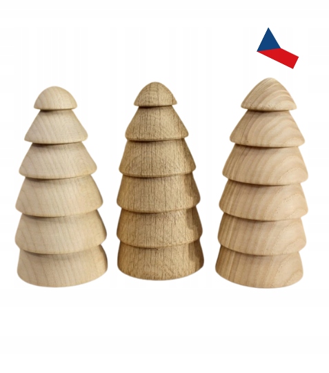 Jh WoodArt Dřevěný stromeček s vrstevnatým designem sada 3 ks