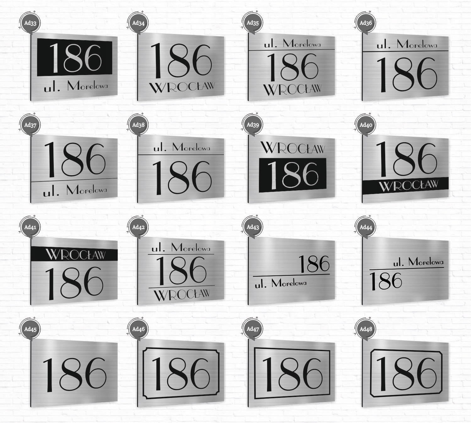 TABLICZKA tablica adresowa NUMER DOMU strzałka Szerokość produktu 20 cm