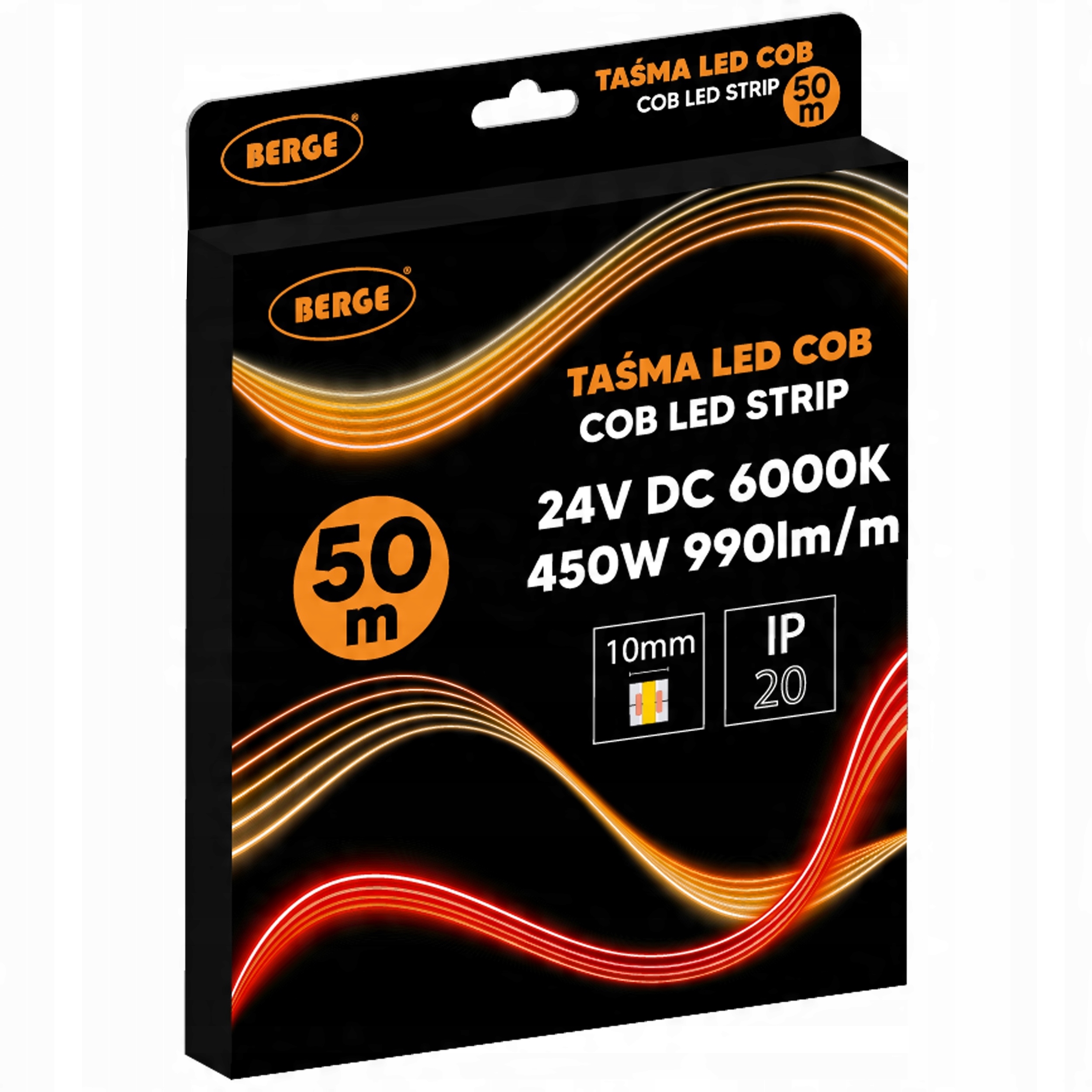 Led pásek Cob Neon 24V 50 m Velký válec 480 diod 9W 990lm 6000K Studený 8mm