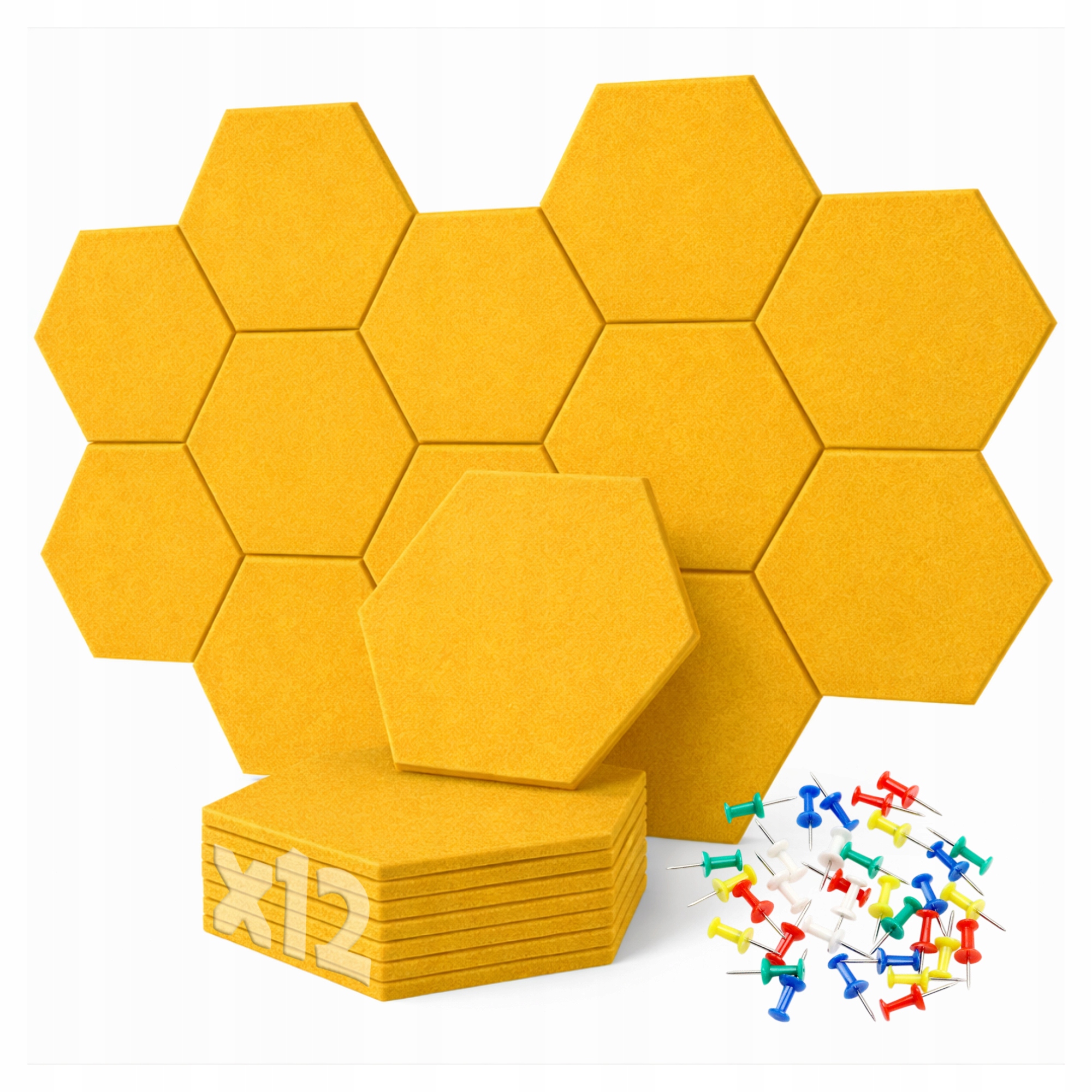 Panele Ścienne Filcowe Pomarańczowe akustyczne samoprzylepne wygłuszające