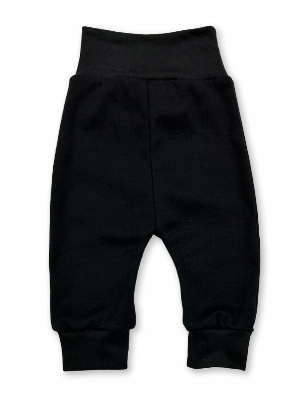 SPODNIE 80 spodenki BEZUCISKOWE dla niemowlaka PRODUCENT gładkie czarne