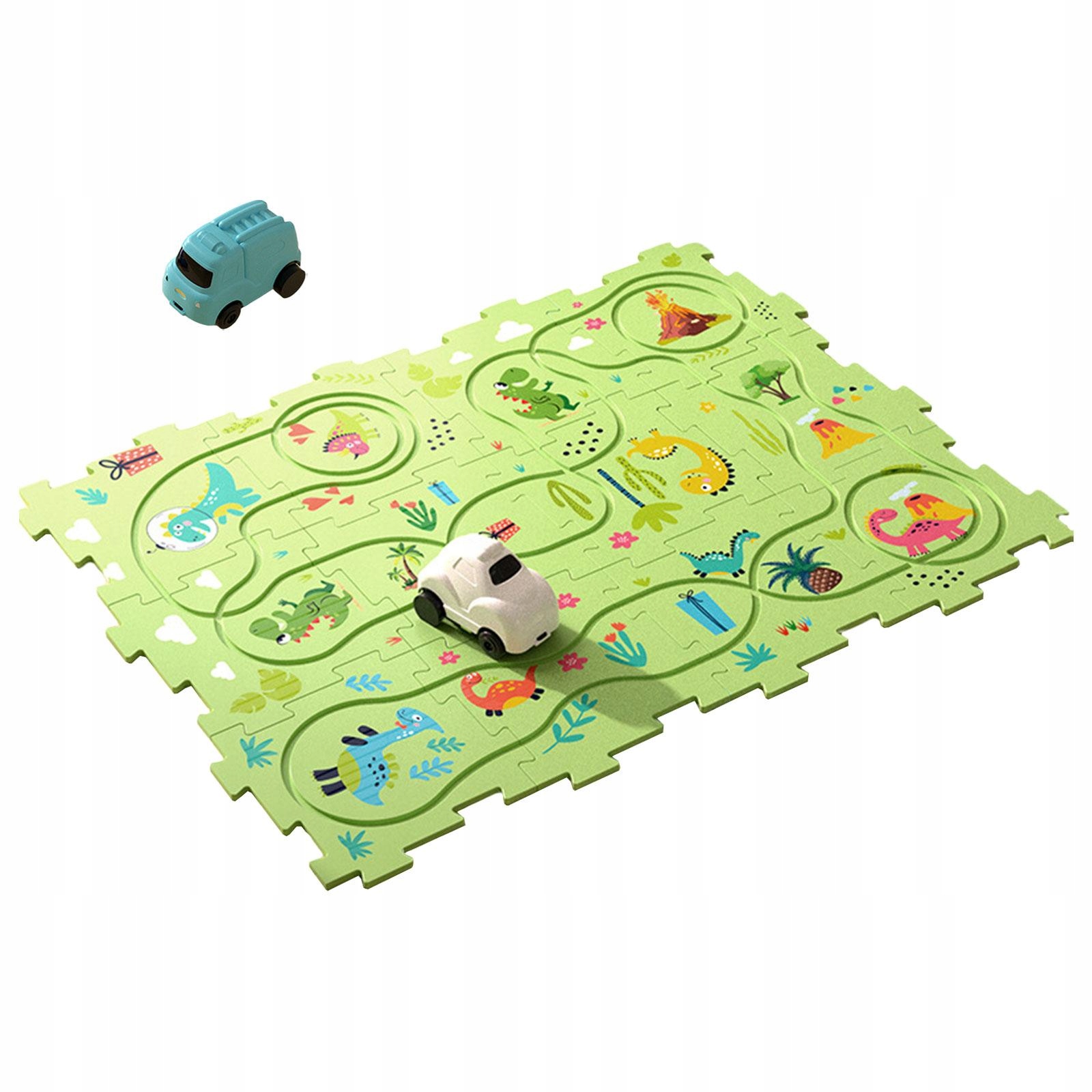 Puzzle Track Car Paly Zestaw z pojazdami Puzzle Hand Eye Dinosaur 12