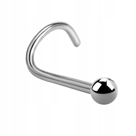 

Tytanowy kolczyk do nosa z kulką 1,0/8/2