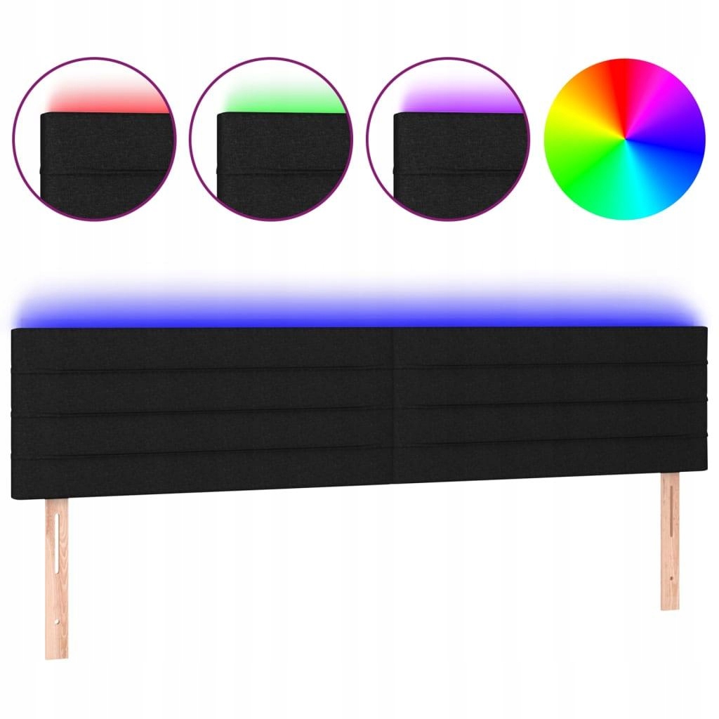VidaXL Opěrka hlavy do postele s Led, černá,