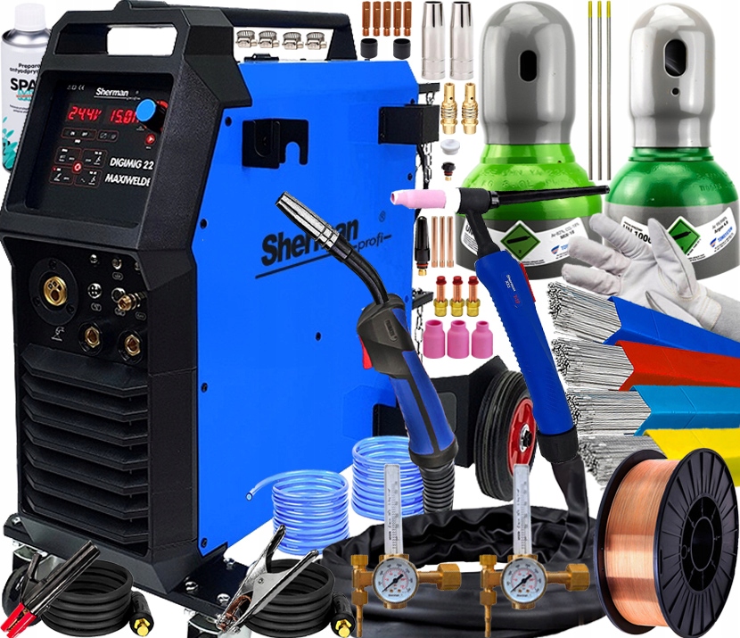 Invertorová Svářečka Sherman 4v1 Digimig 224 Maxiwelder 4X4 Mig Tig Hf Puls