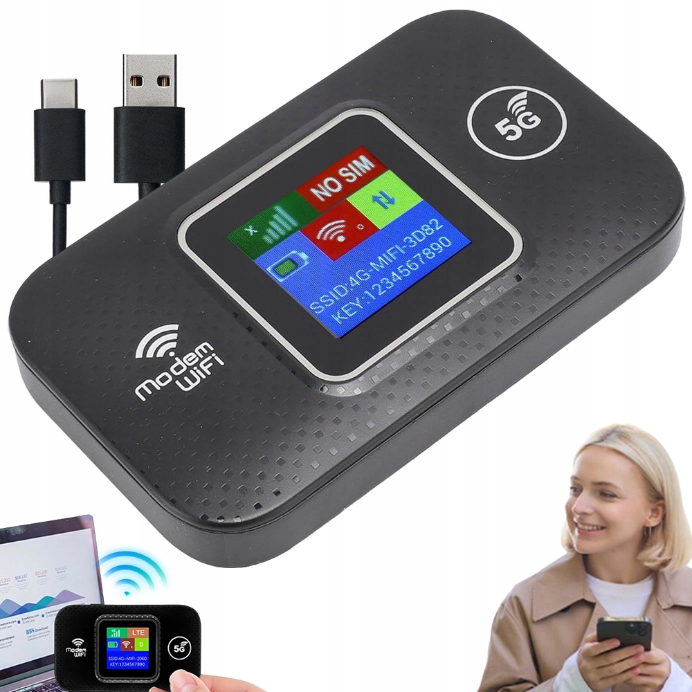 Mobilní Router Modem Sim Wi-fi 4G Přenosný Bezdrátový Router 4G 3000MAH