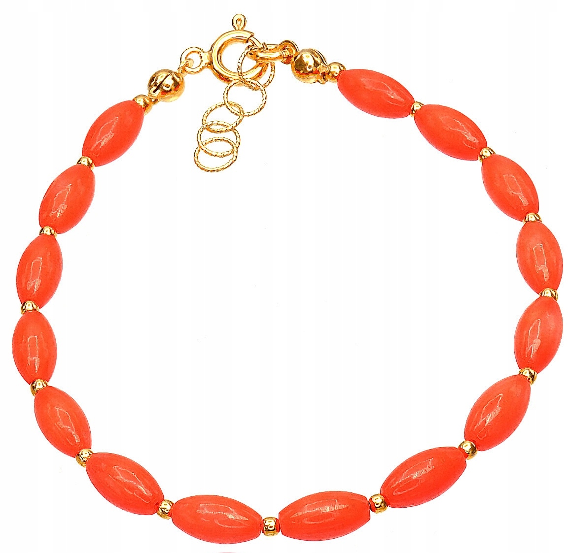 Koral Bransoletka Złote Srebro