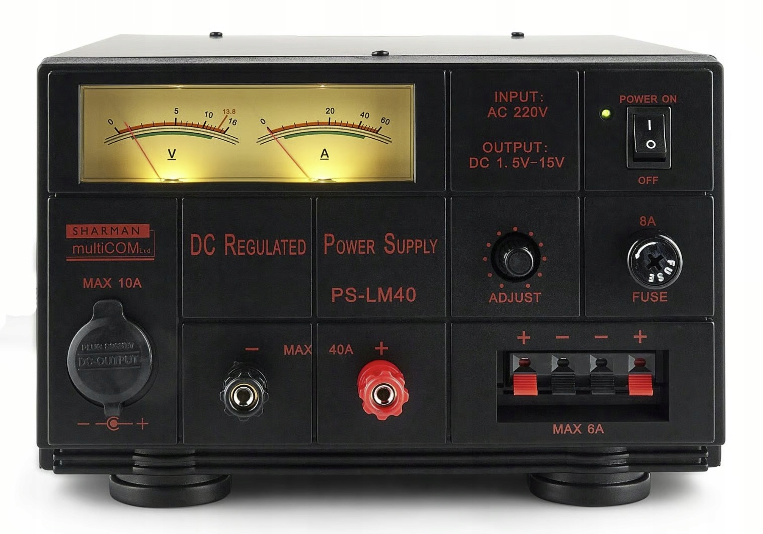 PS-LM40 zasilacz transformatorowy 40A 1.5-15V 13.8V do Cb radia radiostacji