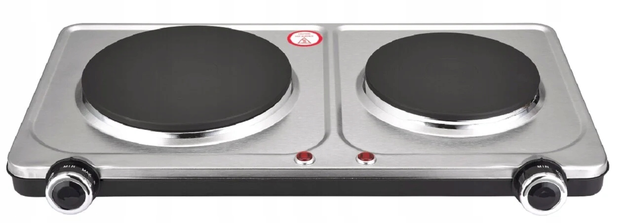 2X Kuchenka nastawna Ravanson HP-2000S 2 Pola Srebrno-czarny