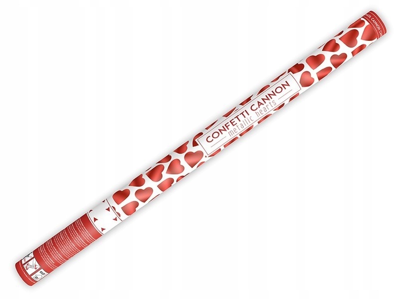 Tuba strzelająca konfetti 80cm serca czerwone EAN (GTIN) 5901157482051