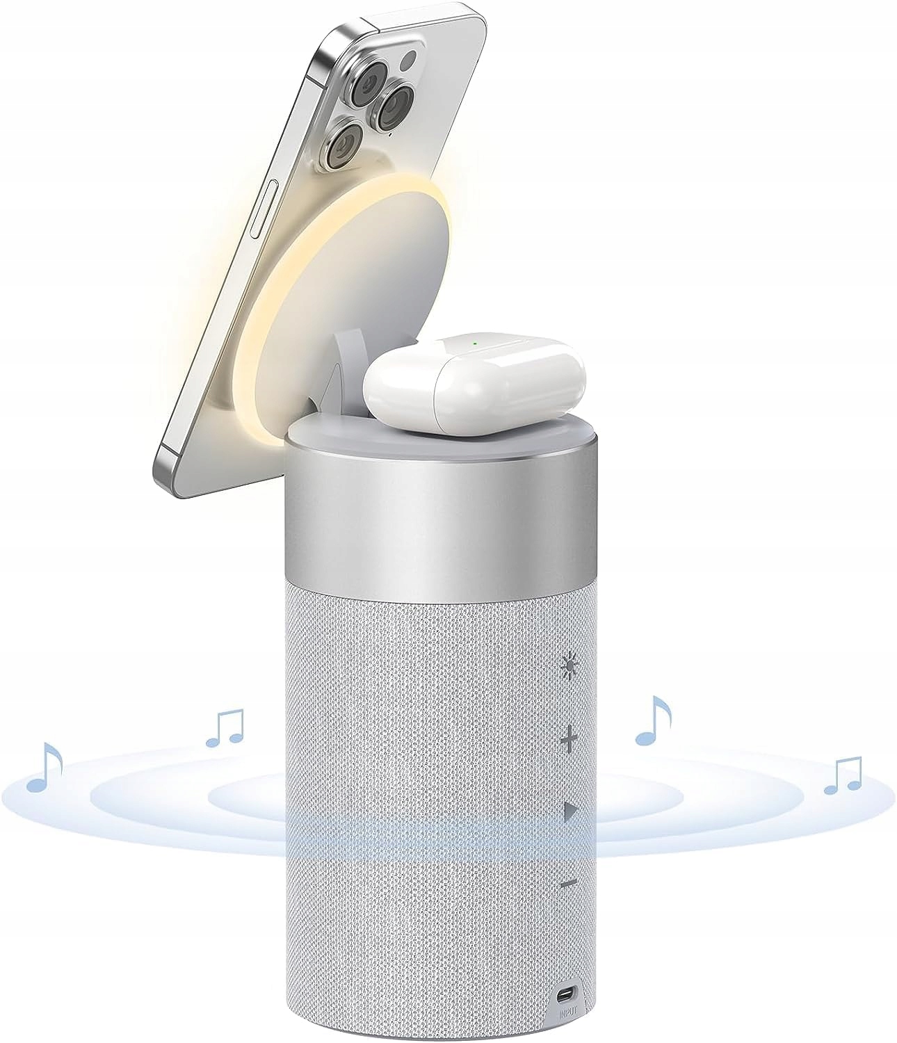 Přenosný reproduktor S02 Reproduktor noční lampa Indukční nabíječka Led r10