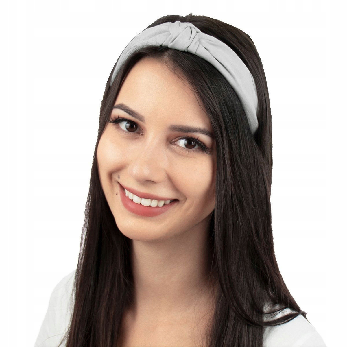 

Opaska Do Włosów szara Turban węzeł Grzebyk