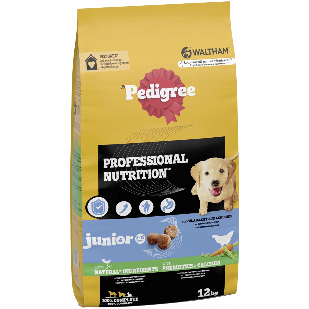 Pedigree Junior 12kg Drób Z Warzywami Sucha Karma Dla Szczeniąt