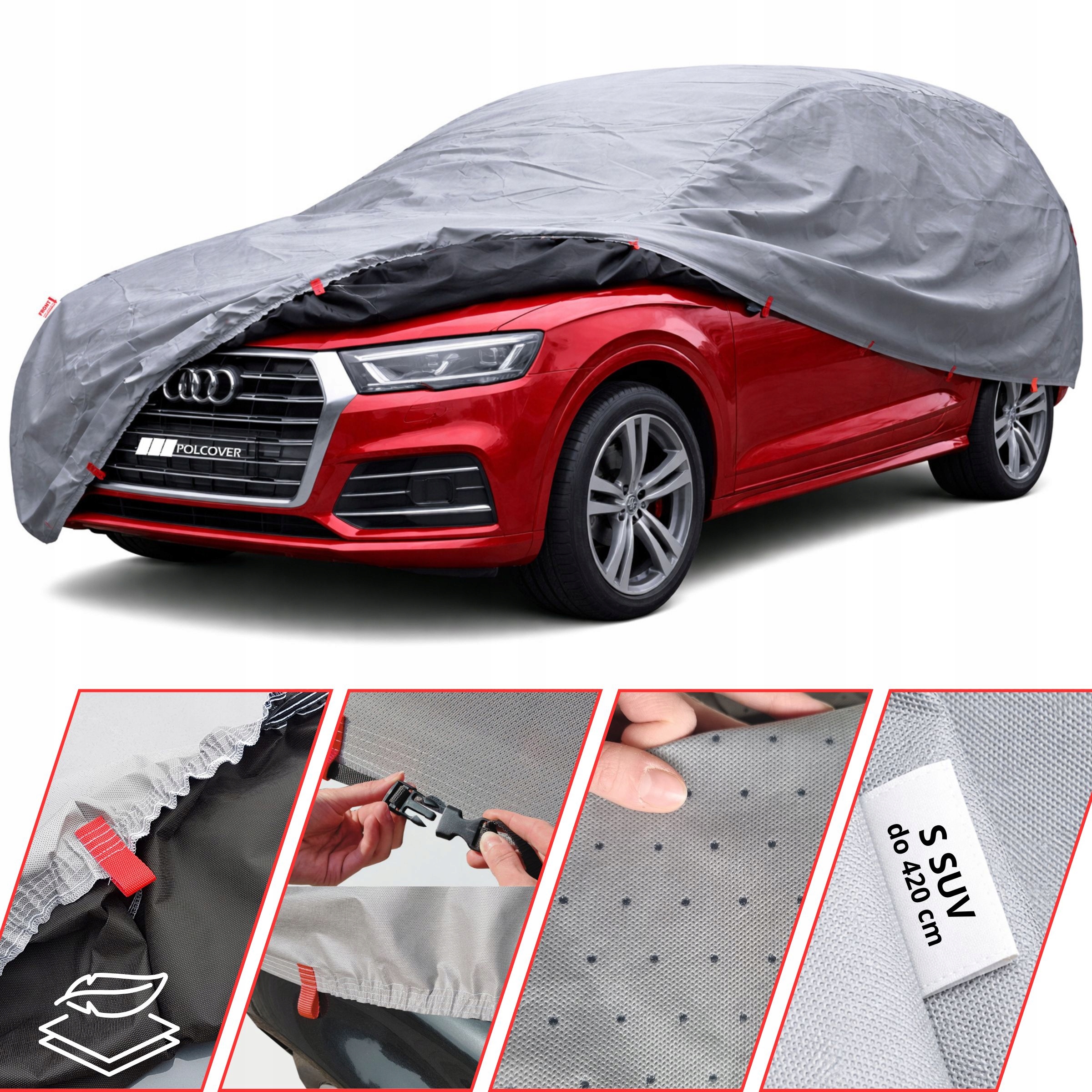 Obal na auto 5 vrstev +pas r. S Suv do 415 cm Exclusive