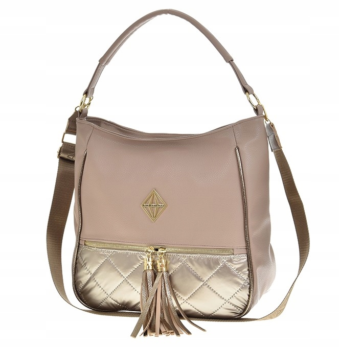 Kabelka Laura Biaggi L324011 šedohnědá zlatá
