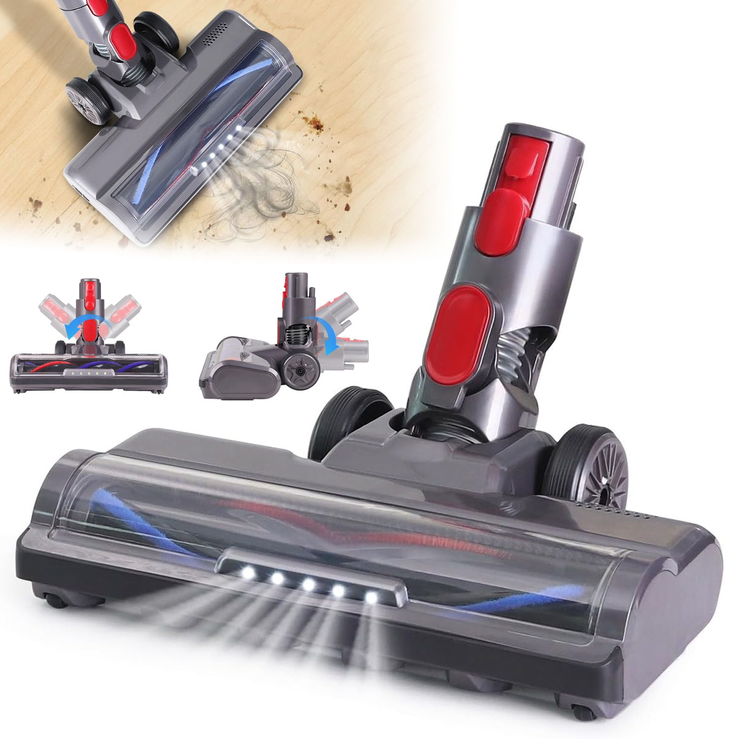 Měkký Led Kartáč Pro Dyson V7 V8 V10 V11 V15 Na Tvrdé Podlahy A Koberce