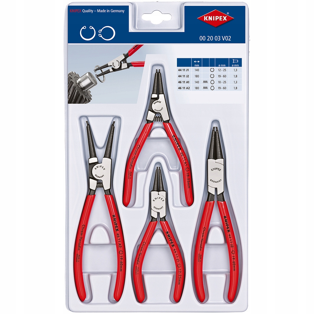 Knipex Kleště Na Pojistné Kroužky 4V1, Přesné, Odolné