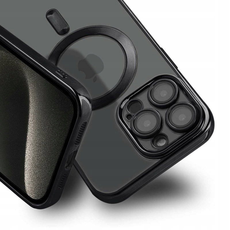 ETUI MAGNETIC SHINE +SZKŁO 9H do IPHONE 15 PRO Kolor różowy