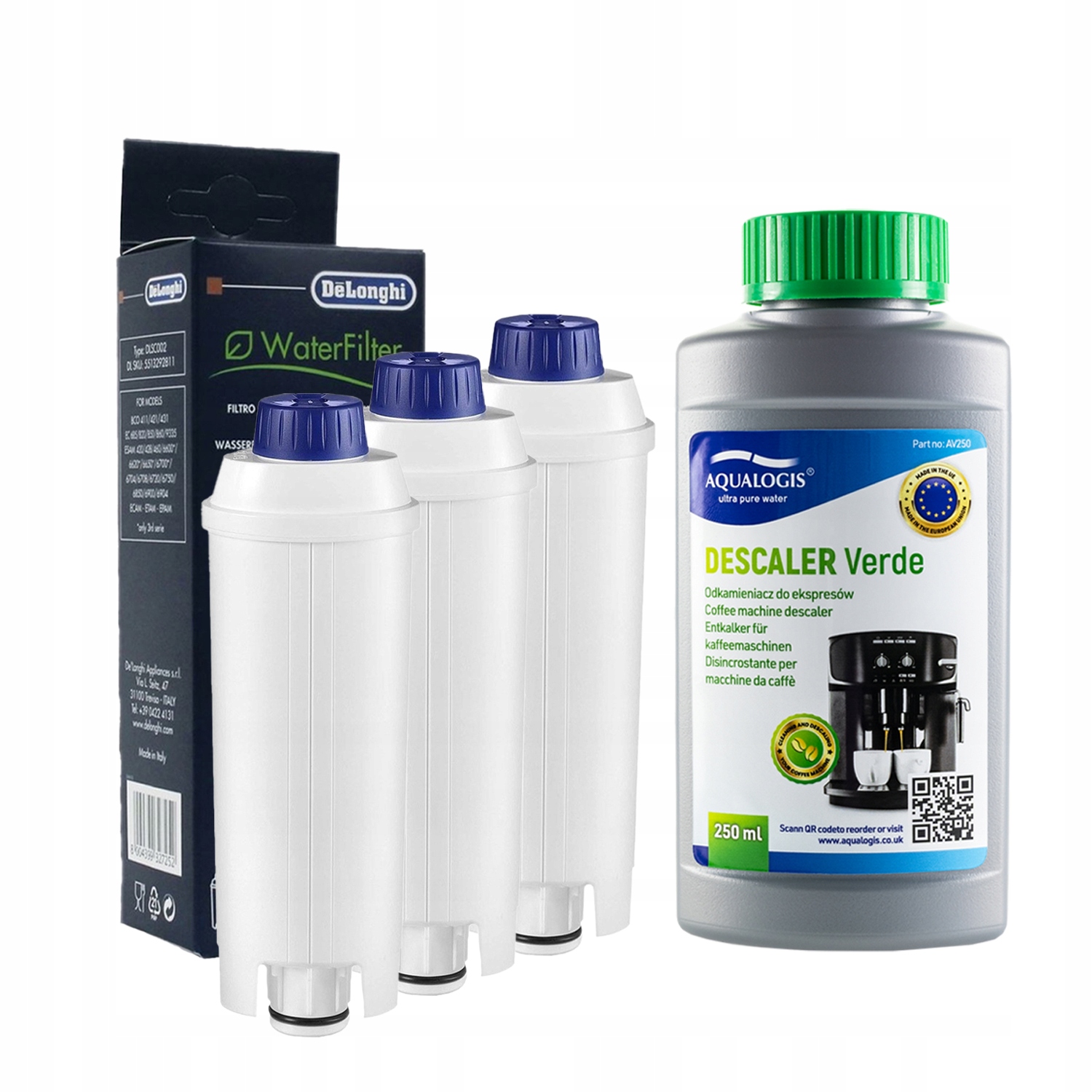 3x Filtr do kávovaru Delonghi Odvápňovač Verde 250 ml