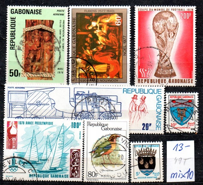 Gabon 49 T , mix 10