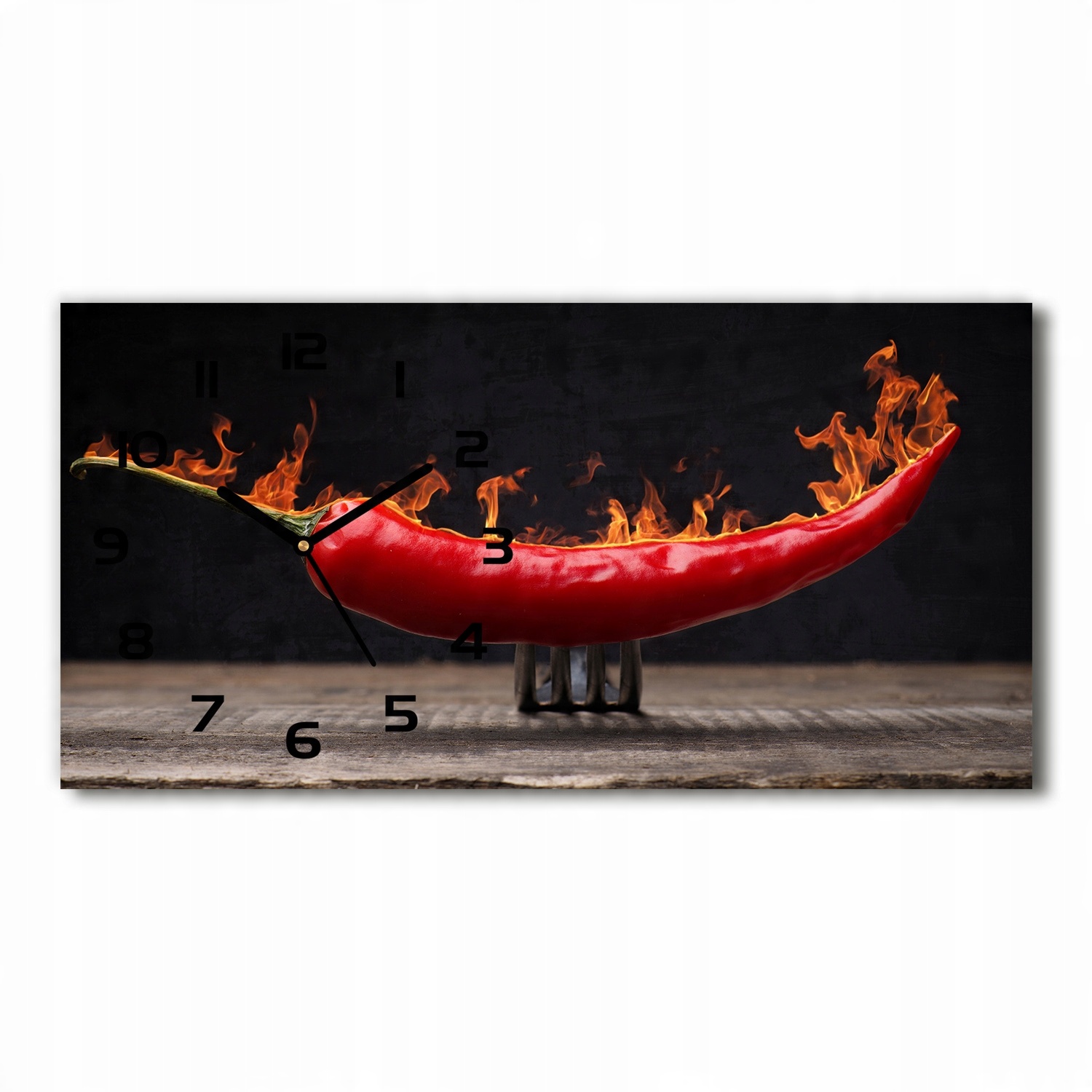 

Zegar ze szkła na ścianę Papryczka chilli 60x30 cm