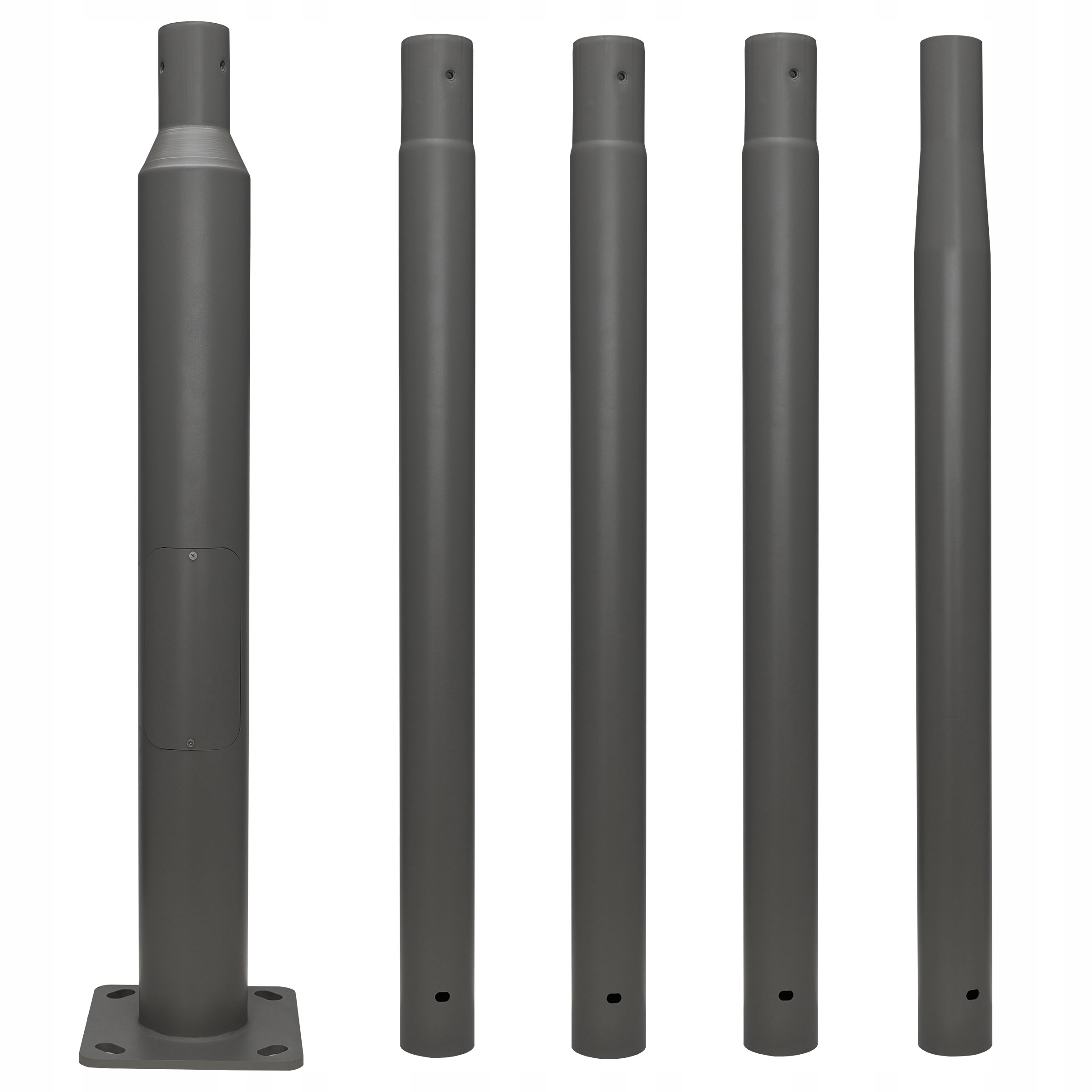 Silniční sloupek osvětlovací Ø114 mm StreetPole Max 5 m šedý 18x18 B-50