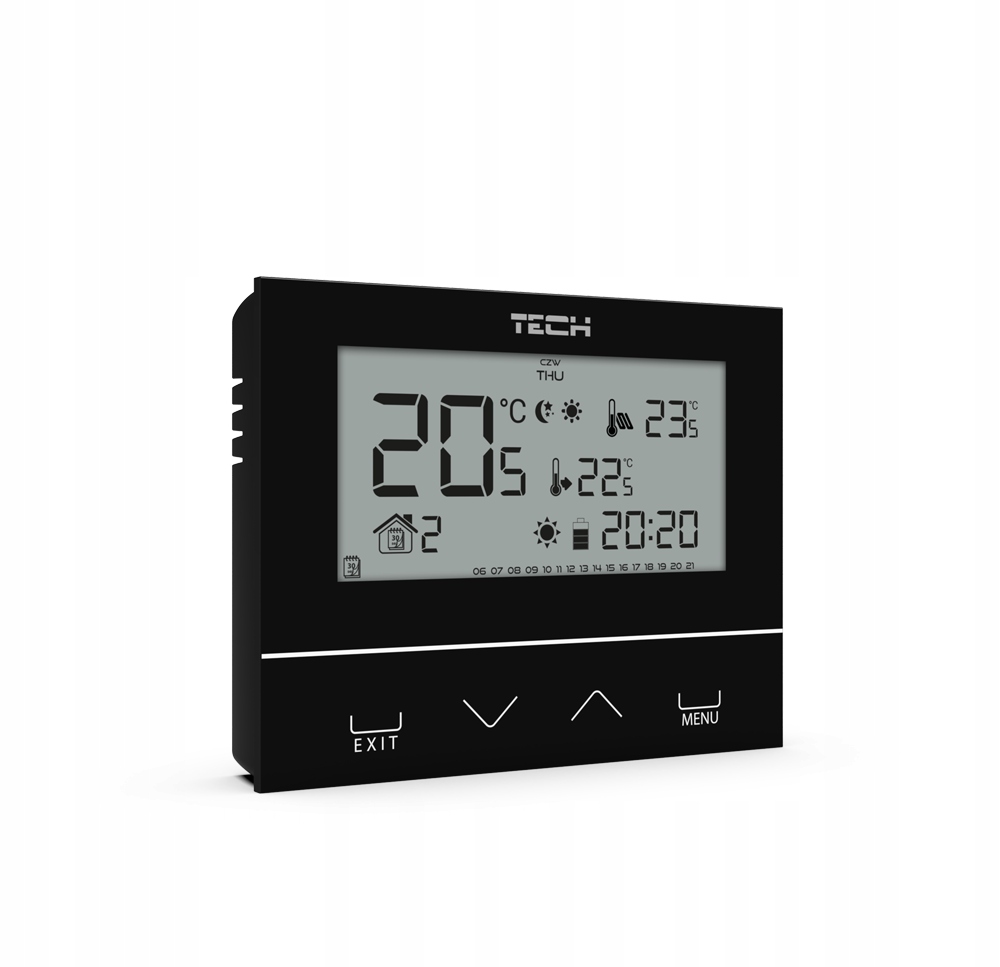 PRZEWODOWY REGULATOR TEMP STEROWNIK REGULATOR POKOJOWY SZKŁO TECH ST-292 V3 Kod producenta ST-292 v3 czarny