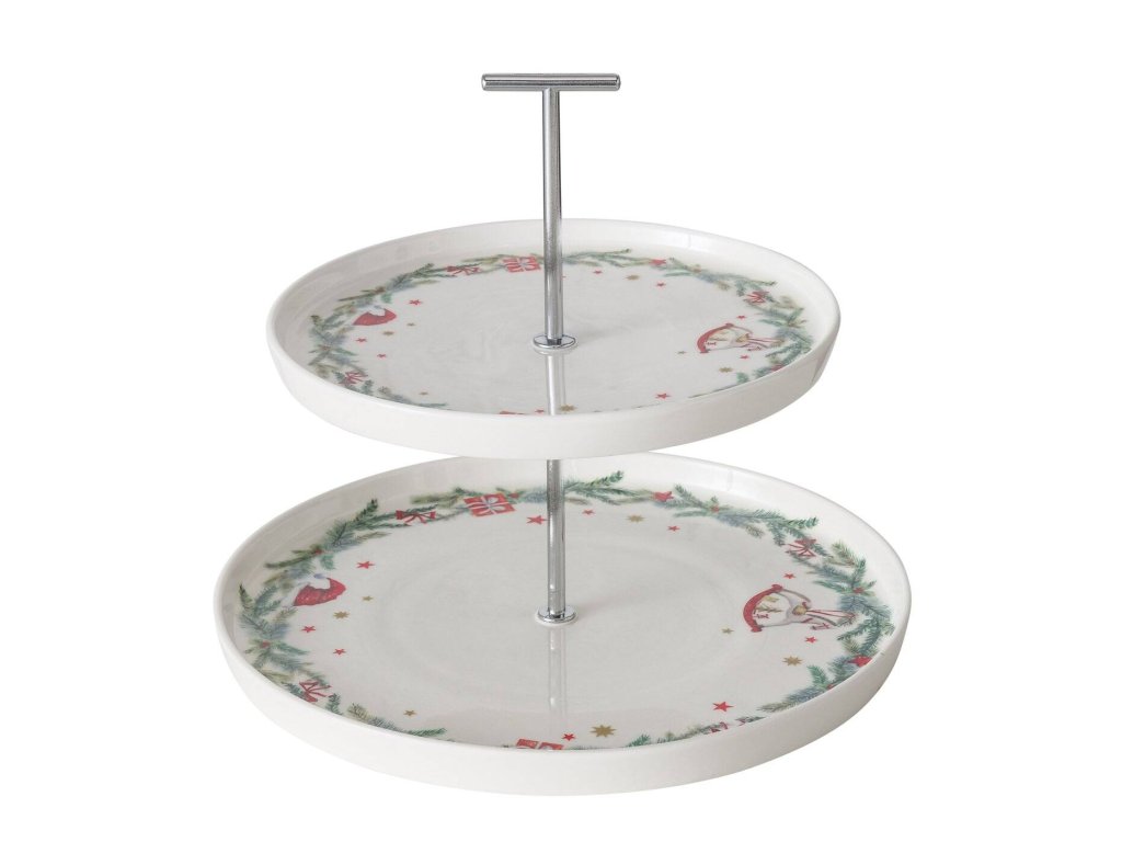 Dvoupatrový podnos se slavnostním vzorem Florenza, výš. 22 cm