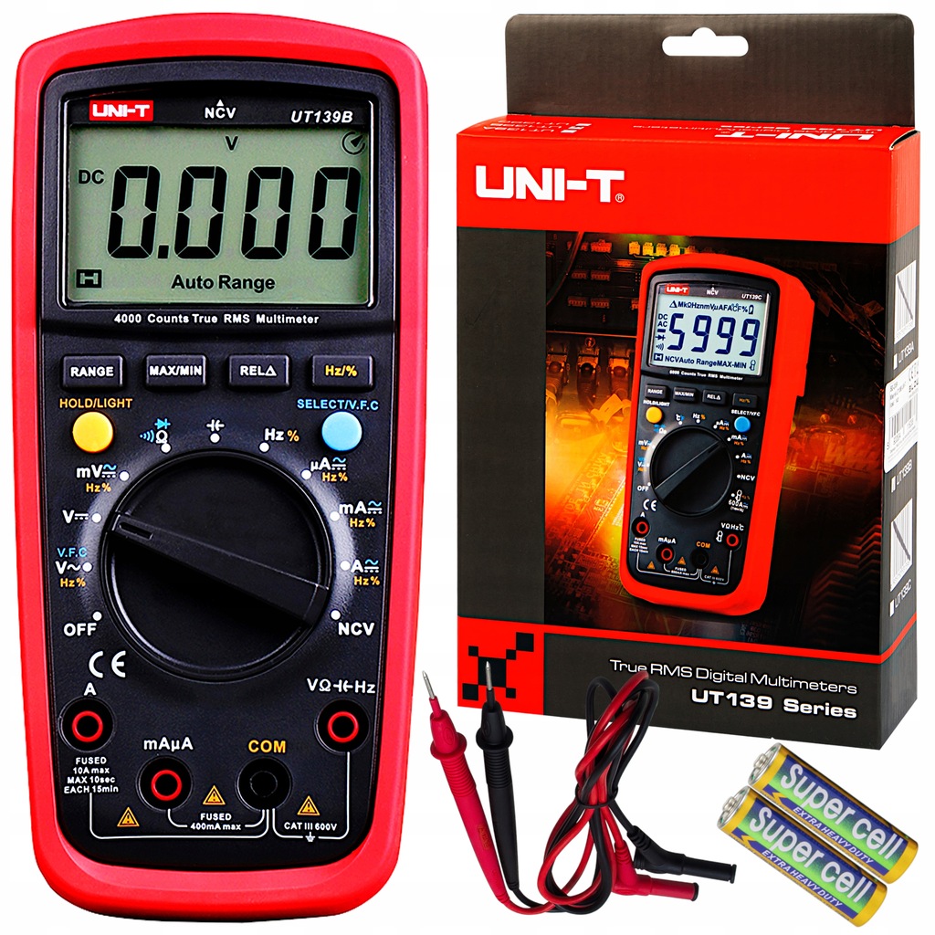 Multimetr Digitální Elektrický Univerzální Sada Pouzdro Uni-t UT139B