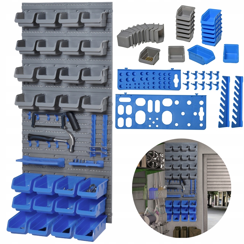 Garážová Nástěnná Tabule S Kontejnery, 44 Dílků