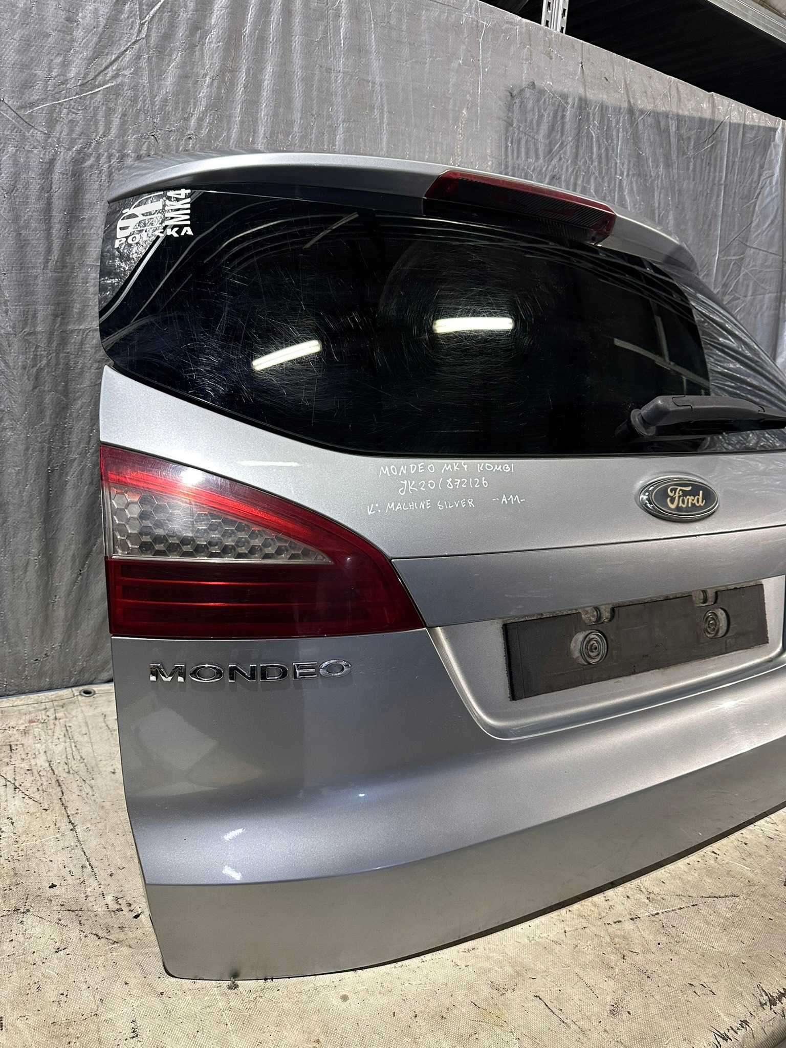 trunk door boot FORD MONDEO MK4 KOMBI 2008R. K : MACHINE SILVER