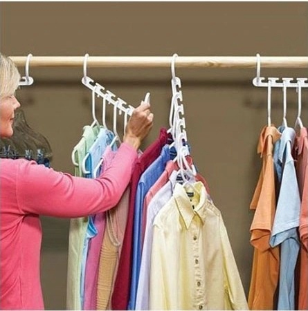 WIESZAK ORGANIZER NA WIESZAKI UBRANIA DO SZAFY GARDEROBY 8SZT BIAŁY Długość 23.5 cm