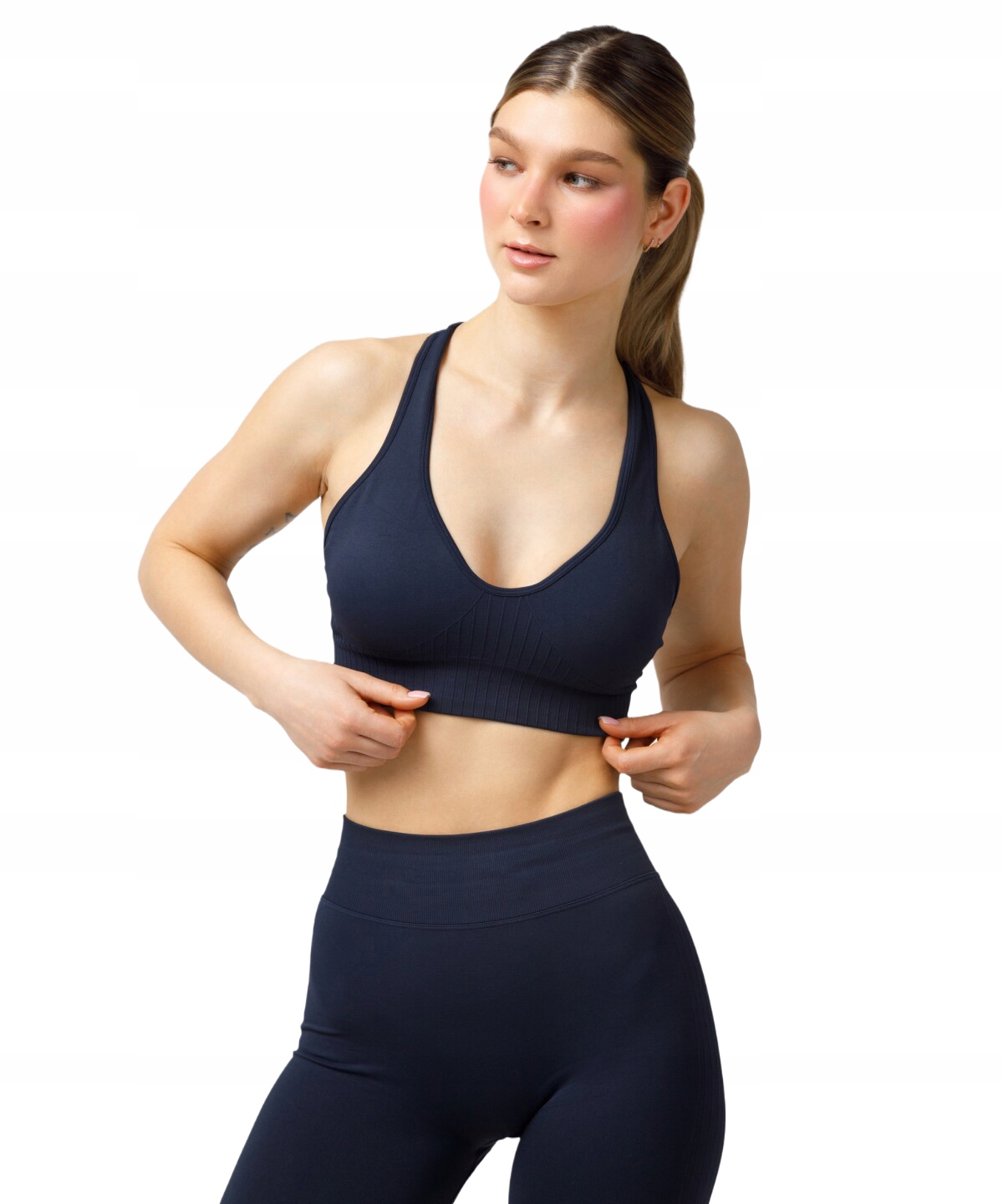 Stanik damski sportowy bezszwowy Elite Carpatree niebieski XL