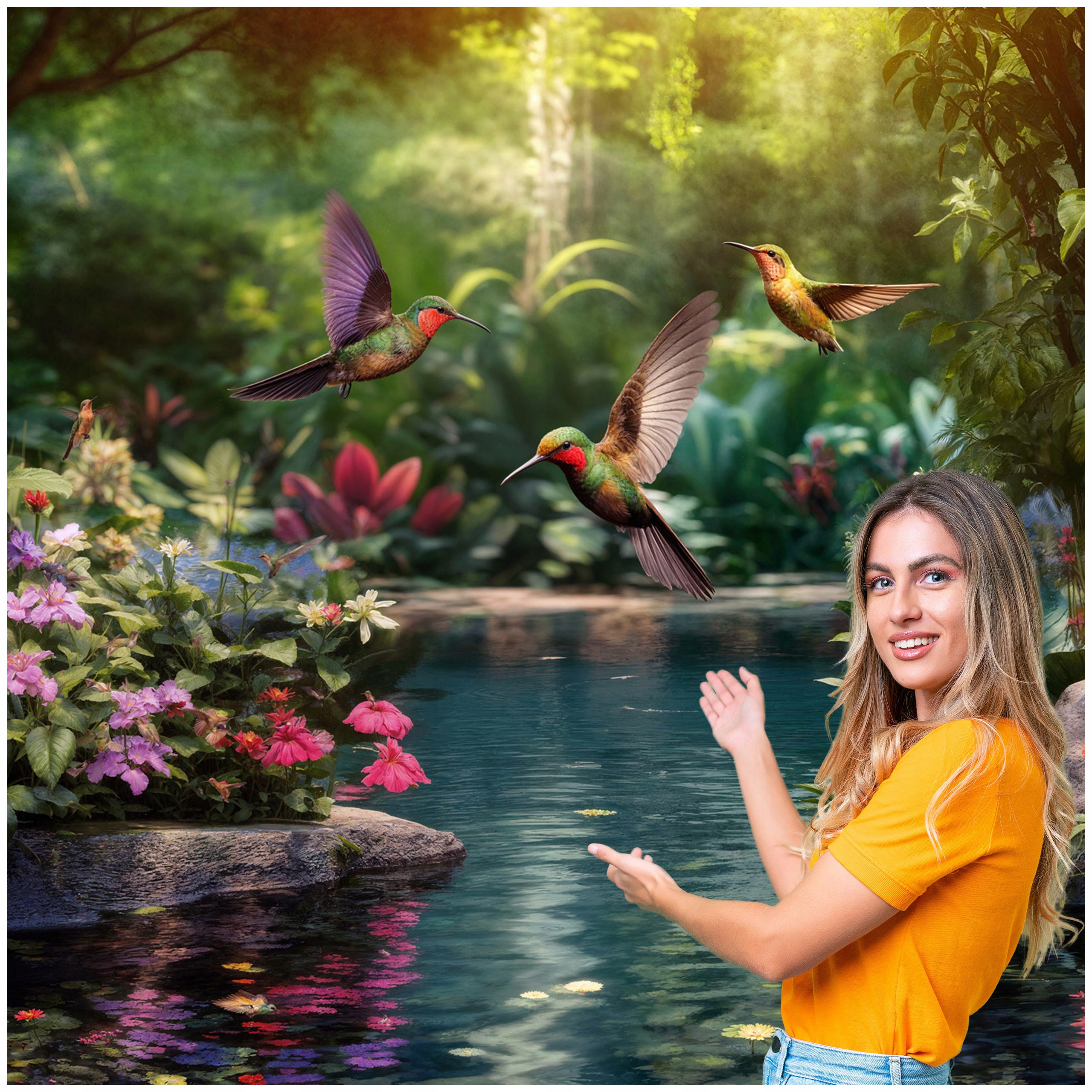 Fototapeta 3D Zvířata Ptáci Krajina Stromy Květiny 490x260 PTK01F