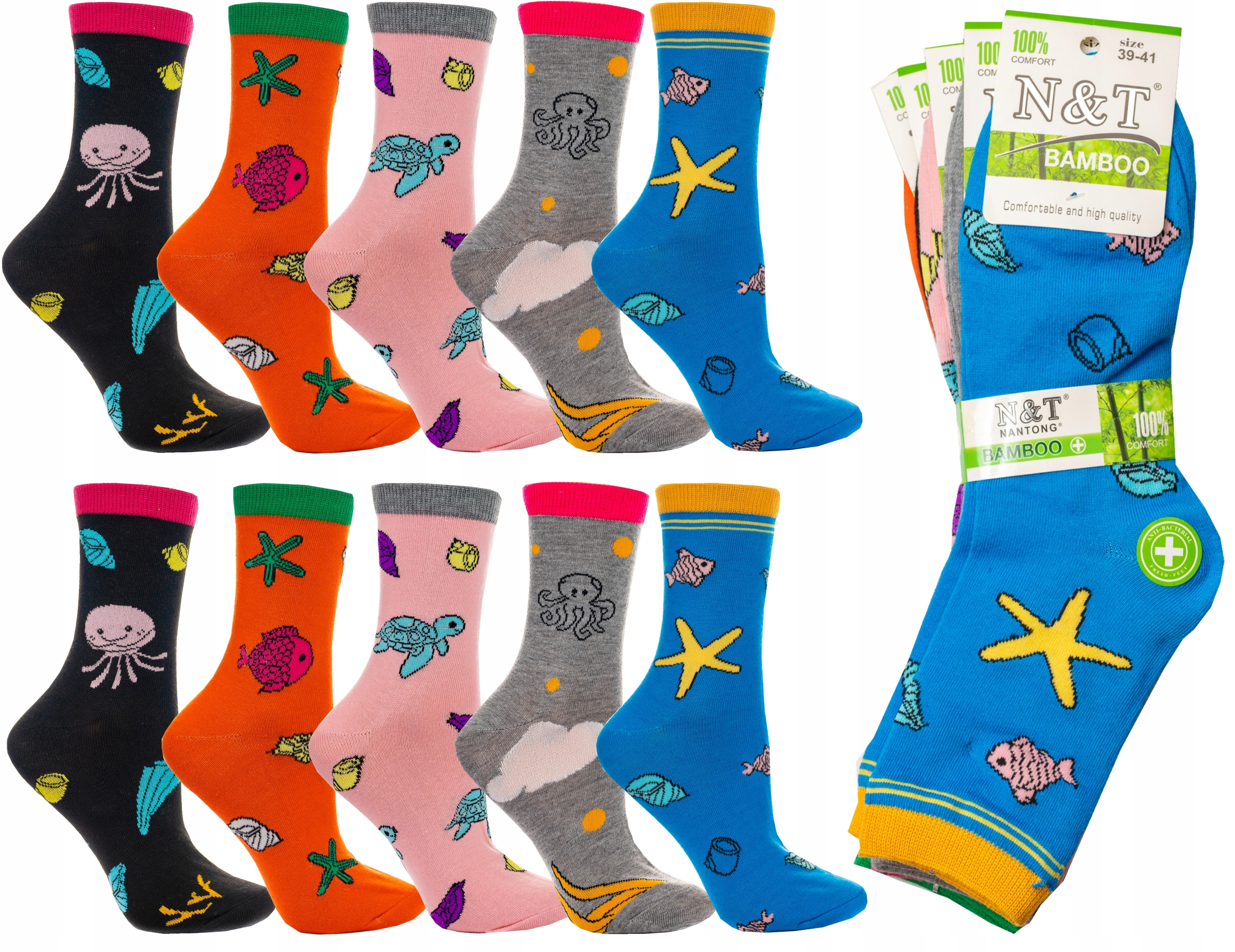 

10PAK Bambusowe Skarpety Damskie Premium