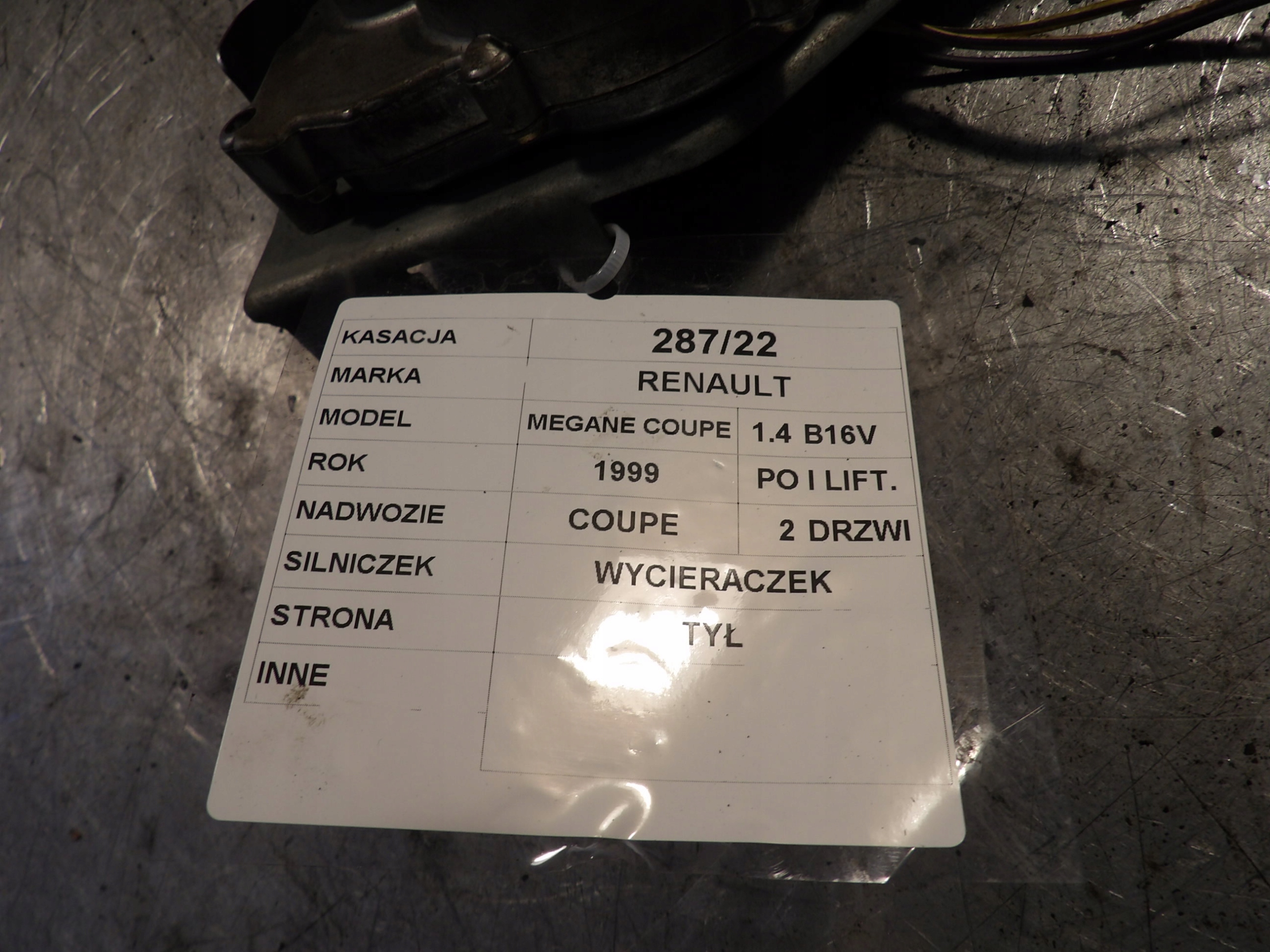 MOTORINO WYCIER RENAULT MEGANE E COUPE 0390206510
