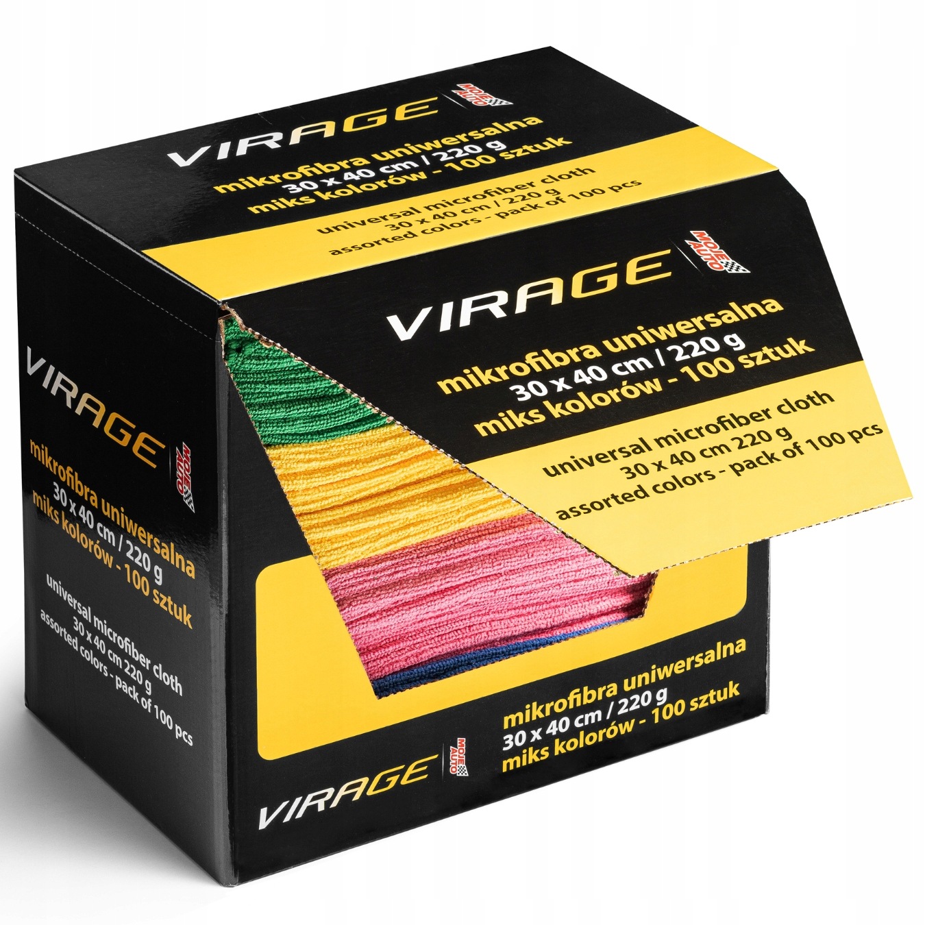 Virage Čisticí utěrka z mikrovlákna 30x40 cm 220 g, mix barev, balení 100 ks