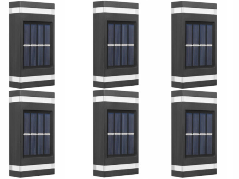 6x Nástěnná lampa Fasádní solární Led lampa na balkon Terasa Senzor soumraku