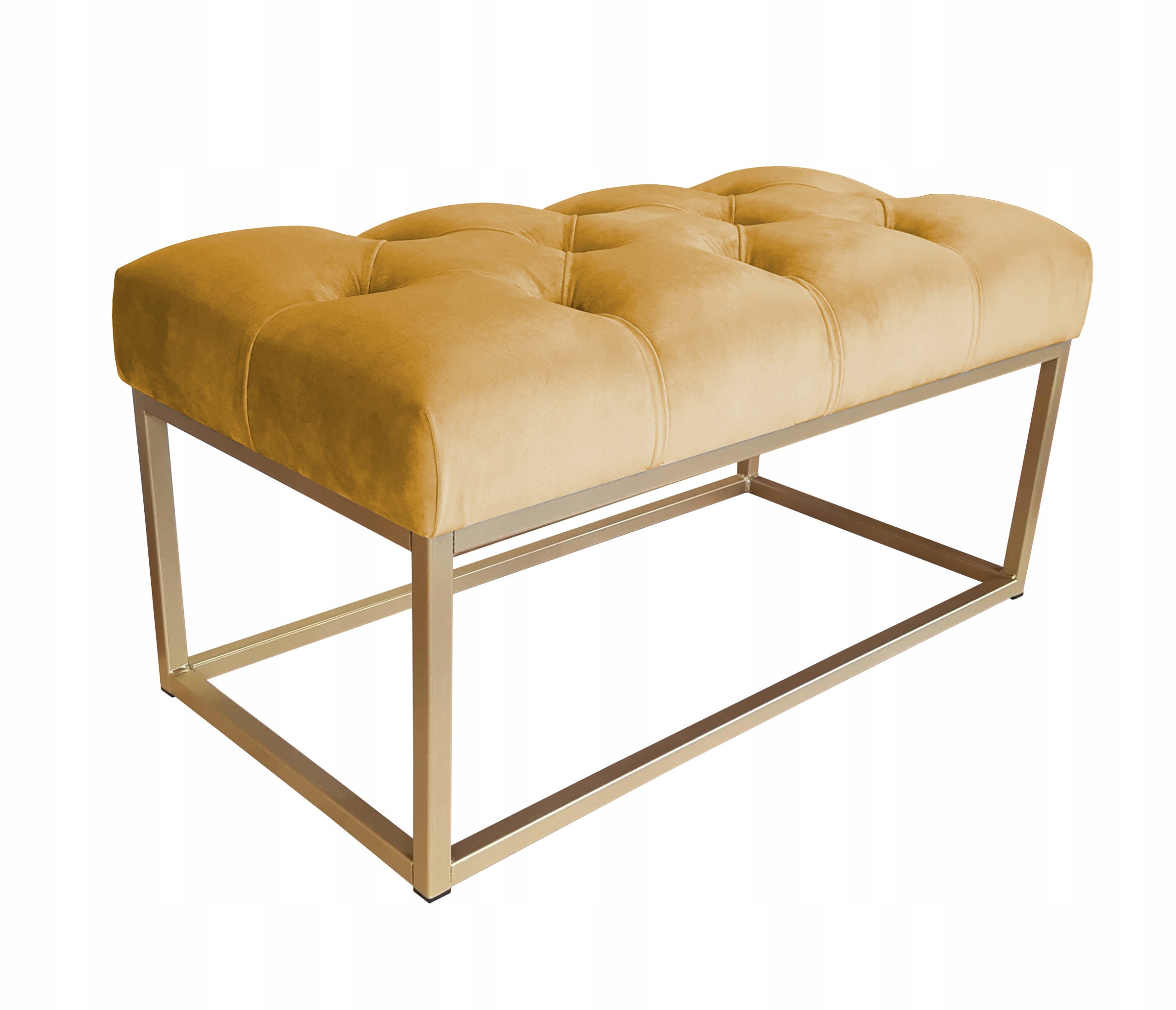 Ławka CHESTERFIELD LOFT podstawa złota pufa podnóż