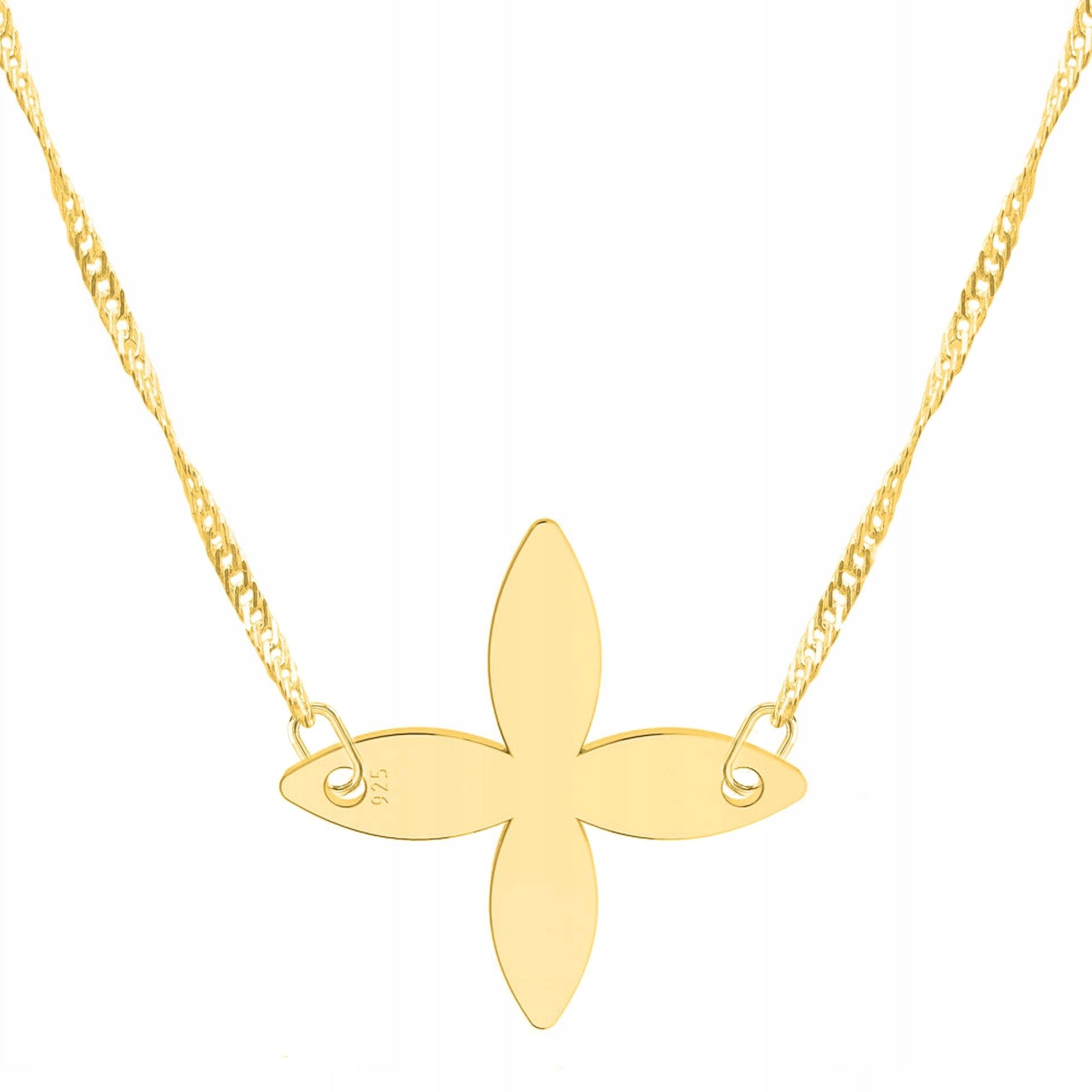 Zlatý náhrdelník s květinou Rostlina Příroda Květina Stříbro 925