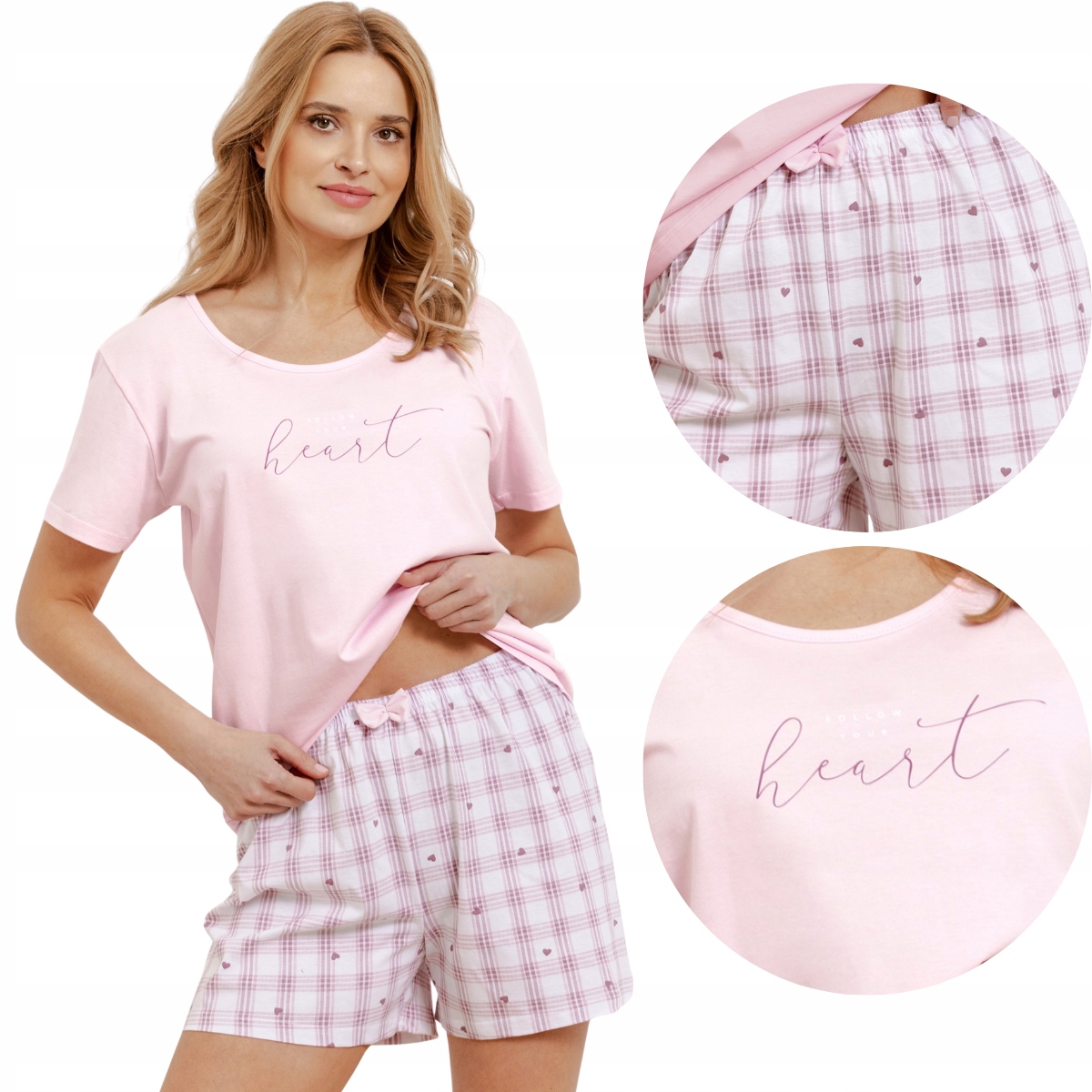 Dámské bavlněné krátké kraťasy s vzorovanými srdíčky Arabella 3416 M