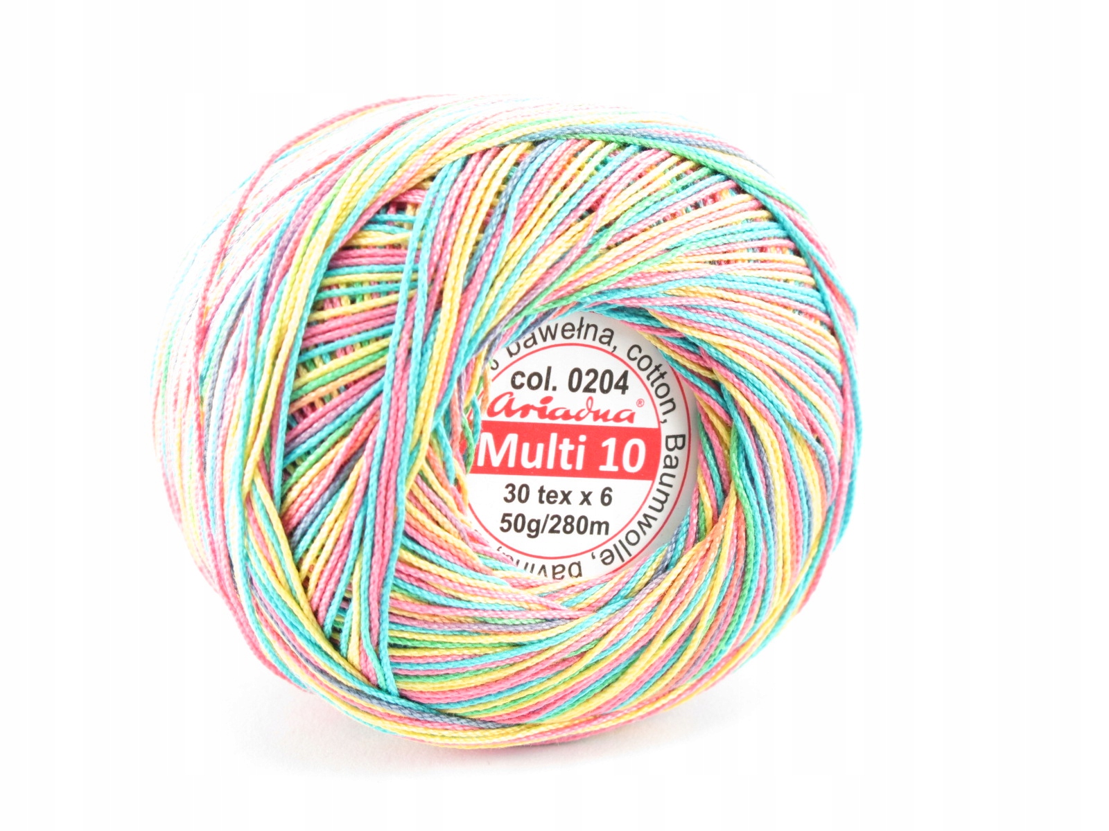 Háčkovací Příze Multi 10 mix barev kol. 0204 6 Ks