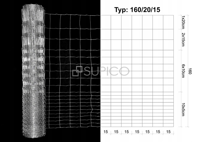 

Siatka Leśna 160/20/15 L +Skoble