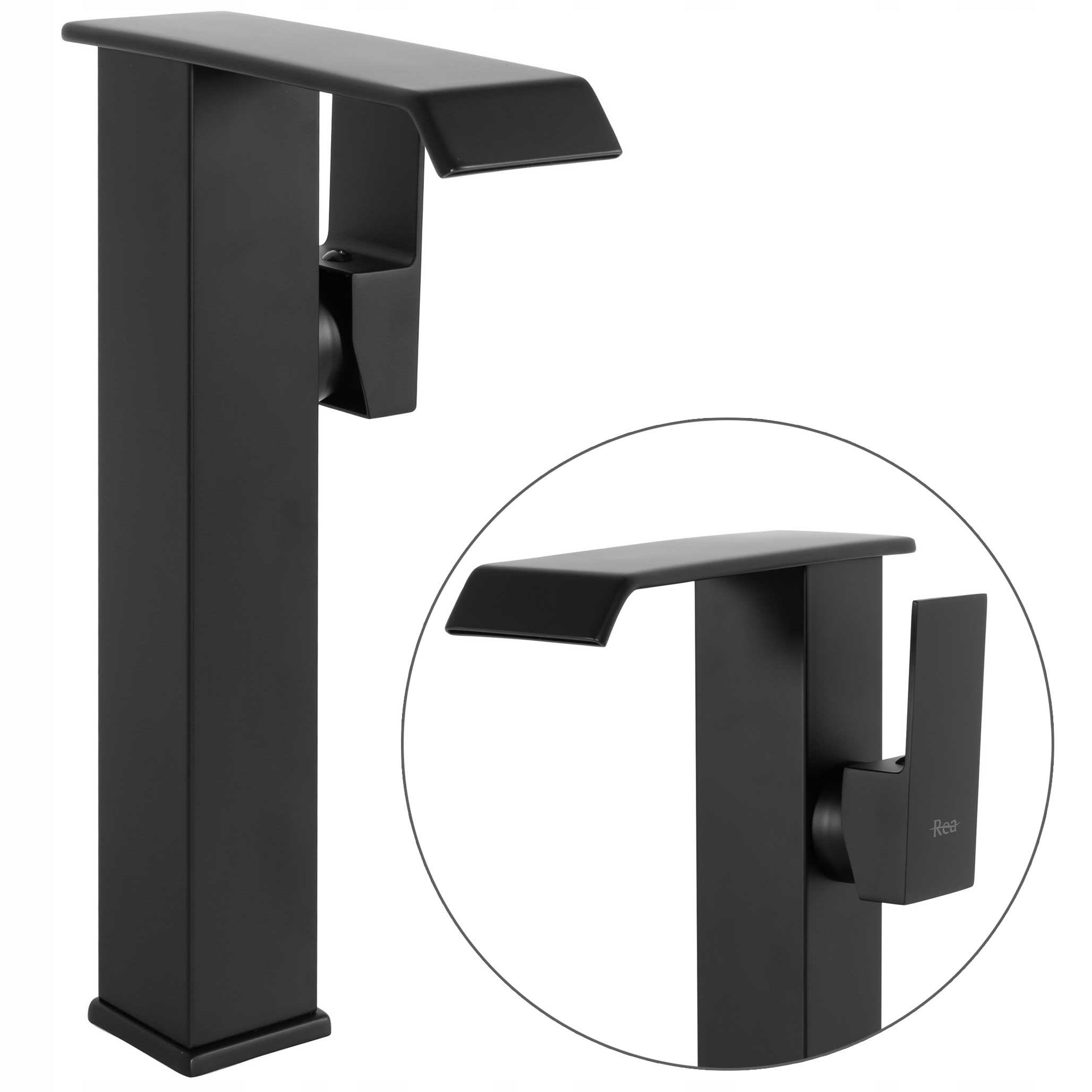 Umývadlová batéria čierna matná vysoká pre umývadlo Rea Kent Štvorec