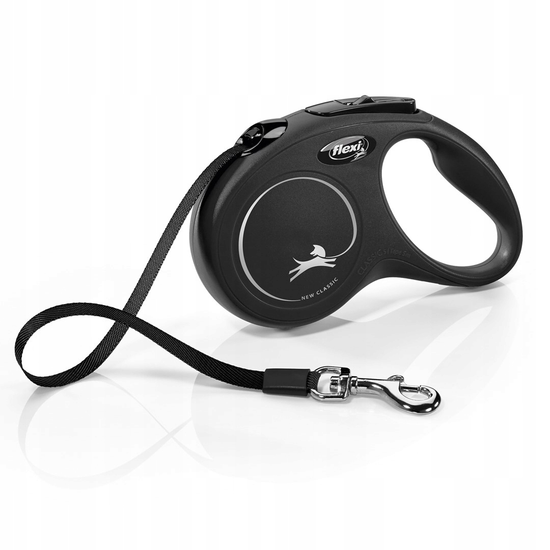 Levně Vodítko flexi automatické New Classic S černé páska pro psa do 15 kg 5