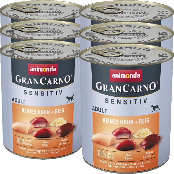 Animonda GranCarno Sensitiv konzerva Set 6 x 800 g – Kuře rýže