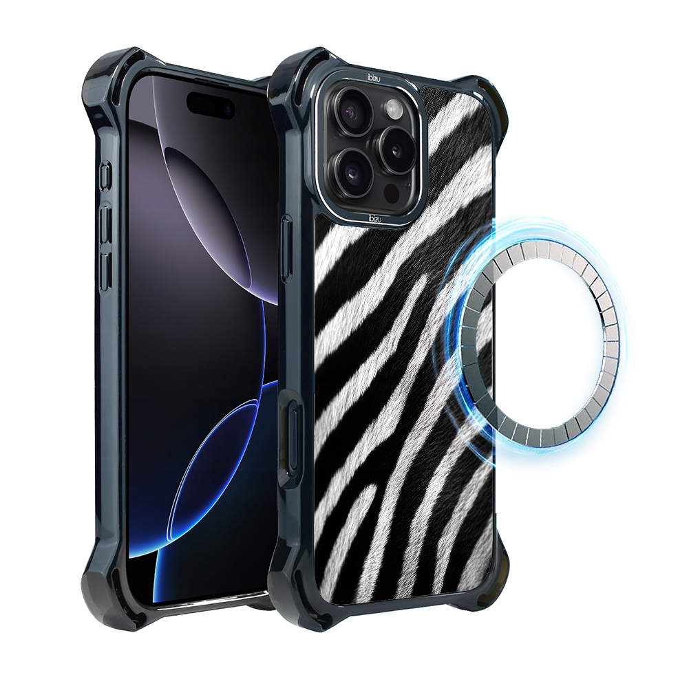Pouzdro pro iPhone 16 Pro, Ibizu DropGuard Ultra s MagSafe, Zebra